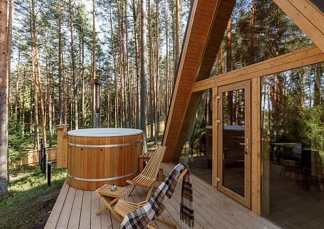  Коттедж улучшенный с террасой и купелью  (допускается проживание с собаками) рис.1