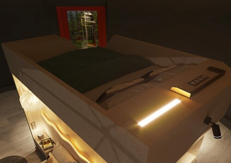  Сфера ORTO с купелью и камином с видом на реку в глэмпинге 