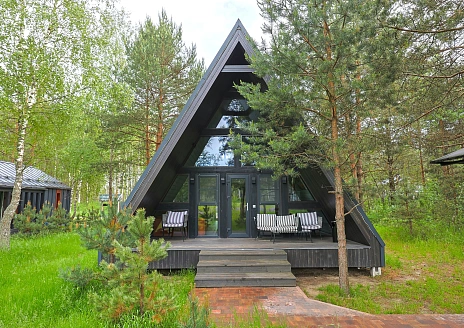  A-Frame № 15 с камином, кондиционером и террасой рис.1