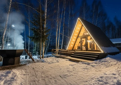  A-frame Black с баней рис.1